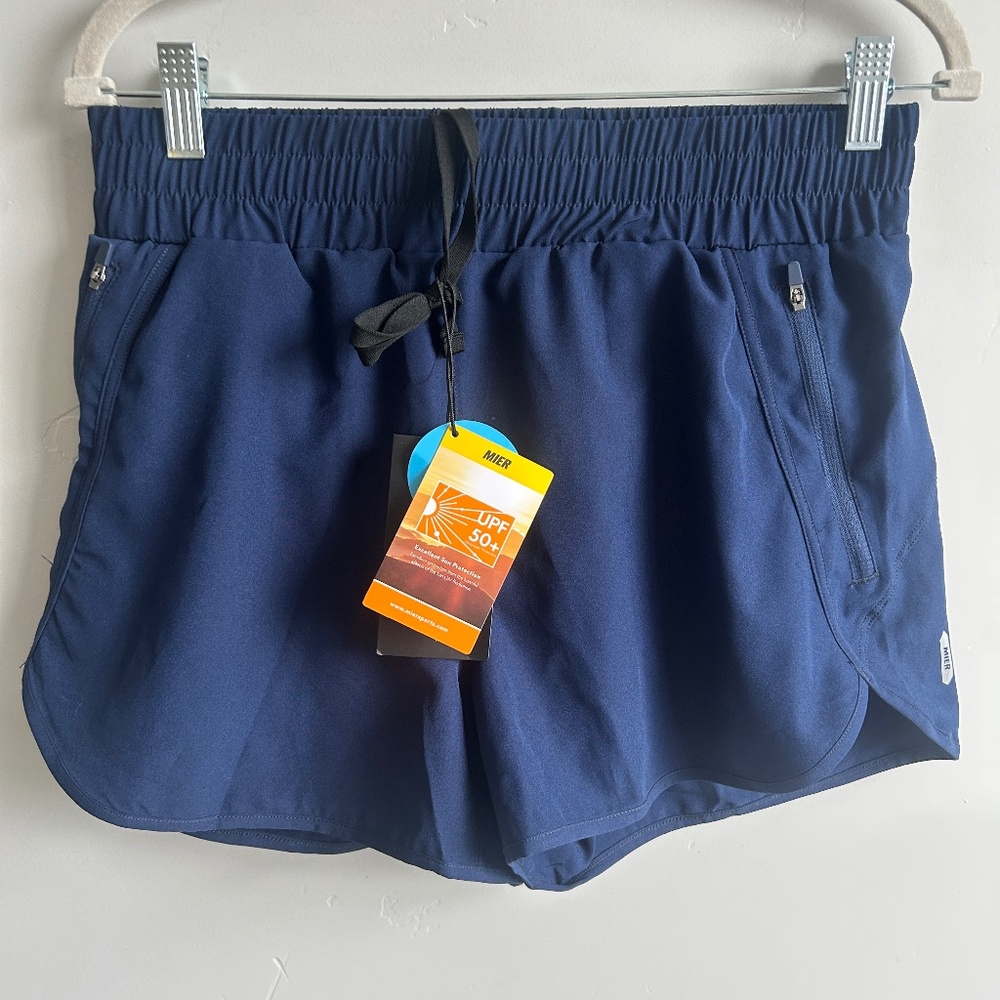MIER Gym Running Shorts Women Medium UPF 50+ Mid-Waisted Quick Dry Athletic